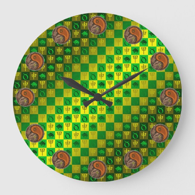 Taurus & Wood Monkey Large Clock (Front)