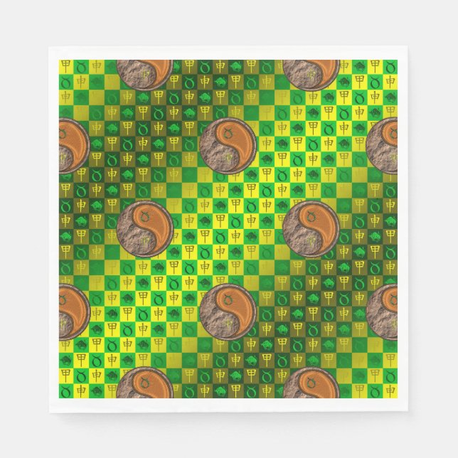 Taurus & Wood Monkey Napkins (Front)