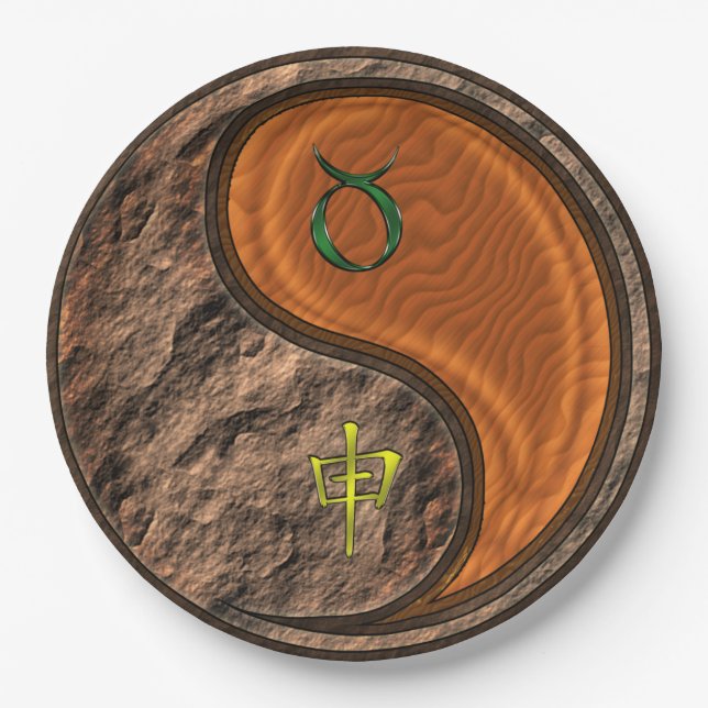 Taurus & Wood Monkey Paper Plates (Front)