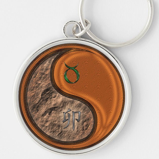 Taurus & Wood Rabbit Keychain (Front)