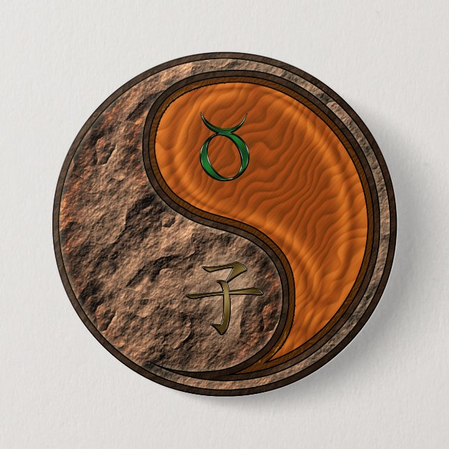 Taurus & Wood Rat Button (Front)