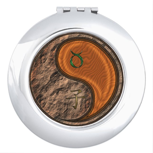 Taurus & Wood Rat Compact Mirror (Front)