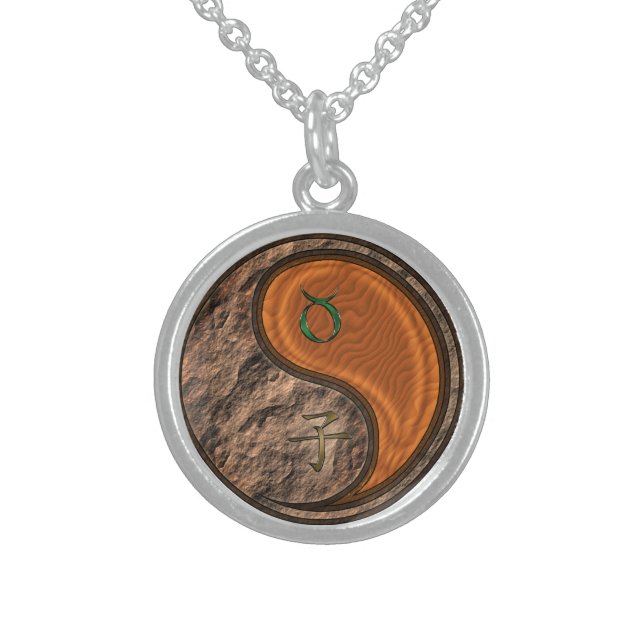 Taurus & Wood Rat Sterling Silver Necklace (Front)