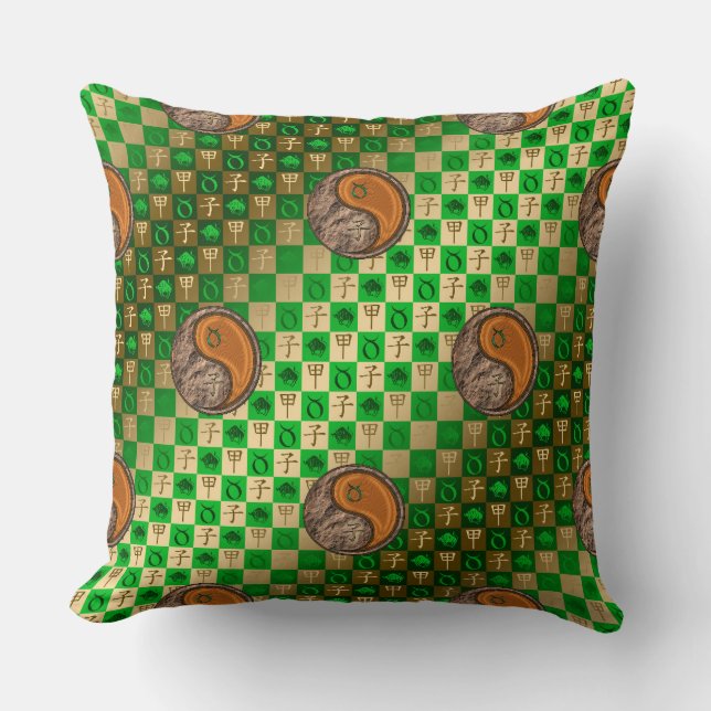 Taurus & Wood Rat Throw Pillow (Front)