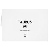 Taurus Word Collage Card (Back Horizontal)