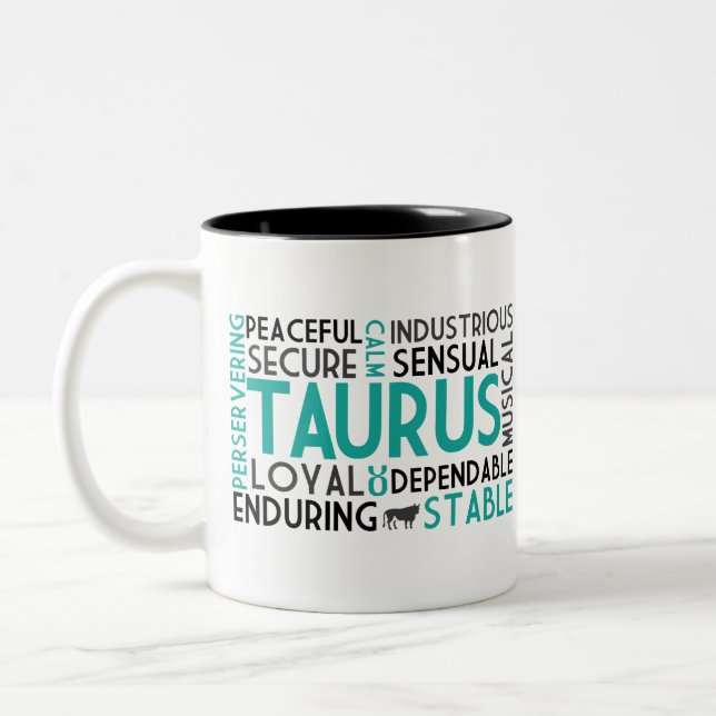 Taurus Word Collage Mug (Left)