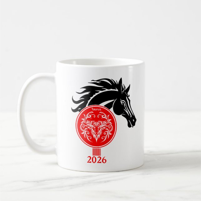 Taurus x Year of the Horse 2026 Coffee Mug (Left)