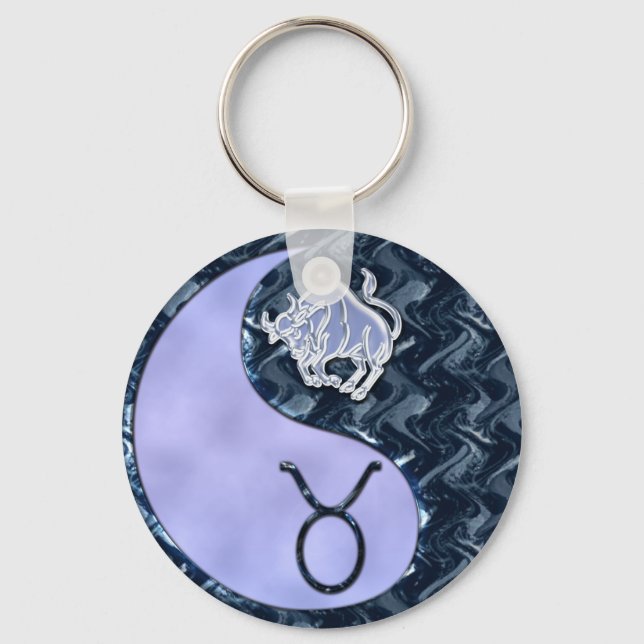 Taurus Yin Yang Keychain (Front)