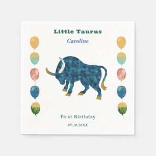 Taurus Zodiac 1st Birthday Balloons & Artistic Napkins