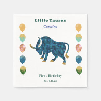 Taurus Zodiac 1st Birthday Balloons & Artistic Napkins