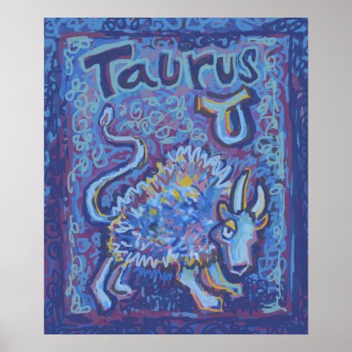 Taurus Zodiac Art Poster