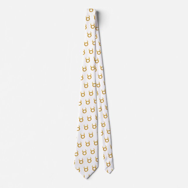 Taurus Zodiac Astro Gold Zodiac Astrology Sign Neck Tie (Front)