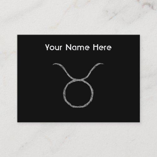 Taurus. Zodiac Astrology Sign. Black. Business Cards