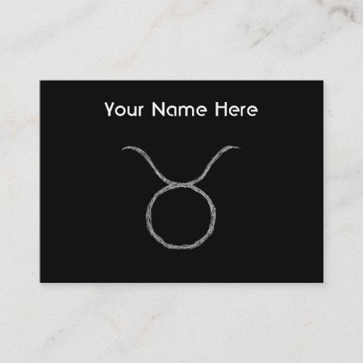 Customizable Taurus. Zodiac Astrology Sign. Black. Business Cards