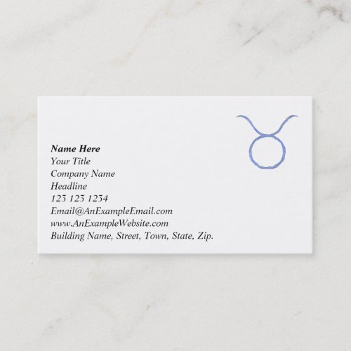Taurus. Zodiac Astrology Signs. Business Card Template