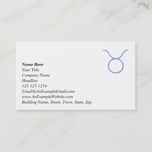Customizable Taurus. Zodiac Astrology Signs. Business Card Template