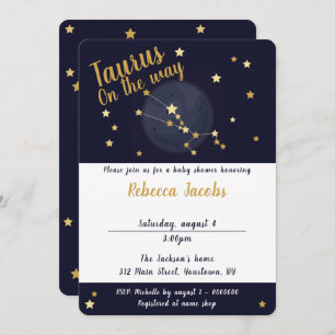 Taurus zodiac Baby Shower Invitation