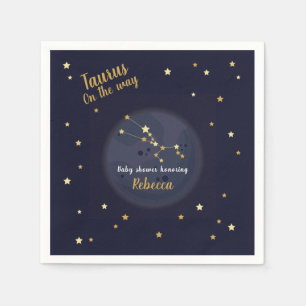 Taurus zodiac baby shower napkins