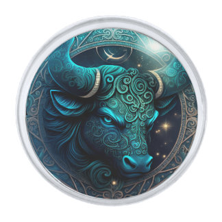 Taurus Zodiac Birth Sign Astrology Silver Finish Lapel Pin