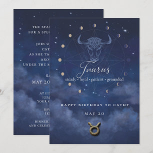 Taurus Zodiac Birthday Invitation