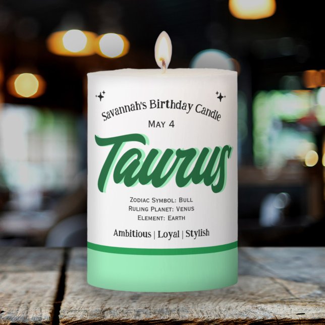 Taurus, Zodiac Birthday Pillar Candle (Creator Uploaded)