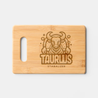 Taurus Zodiac Bull Engraved Bamboo Cutting Board 
