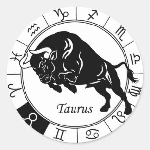 taurus zodiac classic round sticker