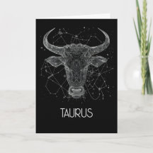 Taurus Zodiac Constellation Blank Folded Card