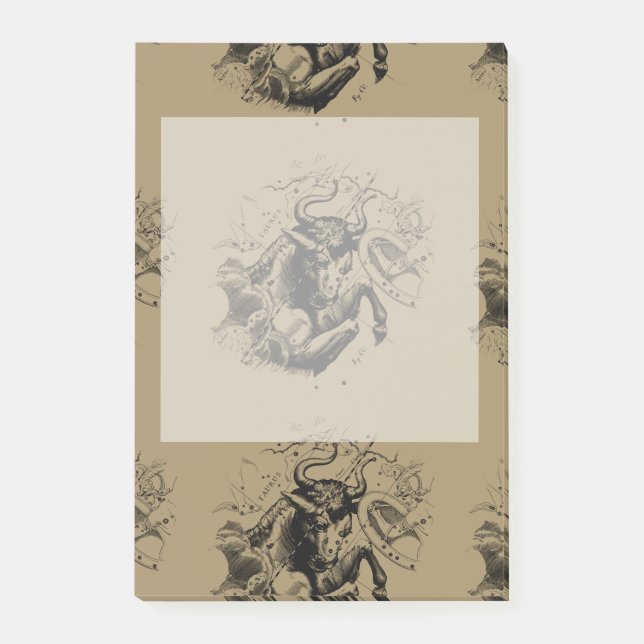 Taurus Zodiac Constellation Map Hevelius 1690 Post-it Notes (Front)