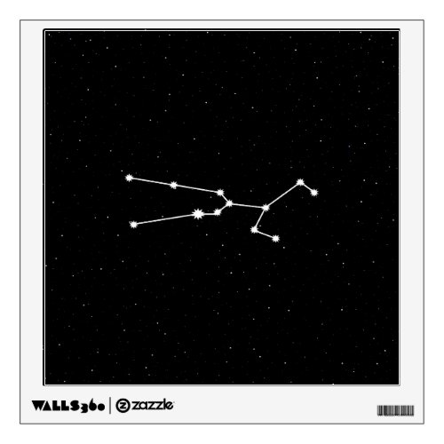 Taurus Zodiac Constellation Modern Black  White Wall Decal