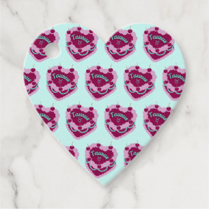 Taurus Zodiac Coquette Heart Birthday Cake Favor Tags