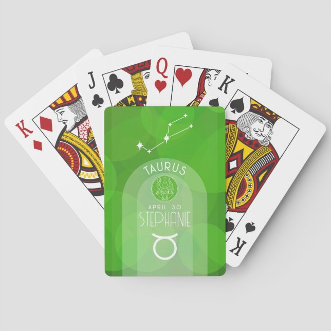 Taurus Zodiac Custom Birthday Photo Astrology Poker Cards (Back)