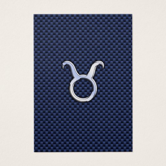 Taurus Zodiac Decor Navy Blue Carbon Fiber Print (Front)