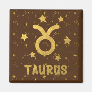 Taurus Zodiac Earthy Brown Magnet