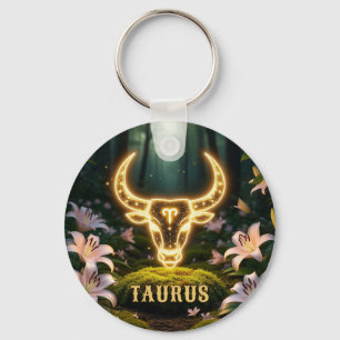 Taurus Zodiac Gift With Botanical Luxury Keychain