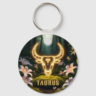 Taurus Zodiac Gift With Botanical Luxury Keychain