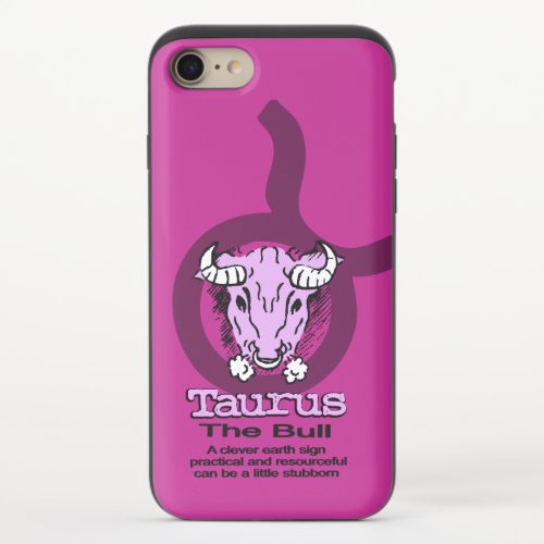Taurus zodiac girls pink wood faced  iPhone 87 slider case