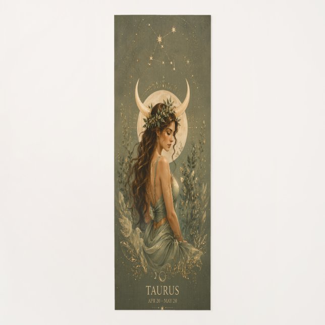 Taurus Zodiac Goddess Yoga Mat (Front)