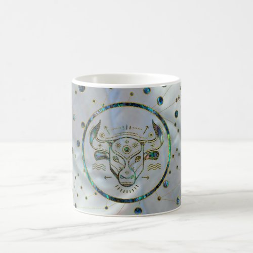 Taurus Zodiac Gold Abalone on Constellation Coffee Mug