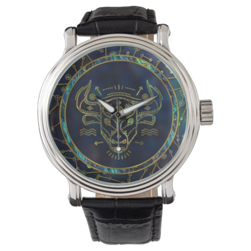 Taurus Zodiac Gold Abalone on Constellation Watch