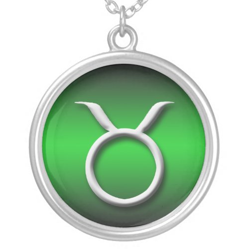 Taurus Zodiac Green Gradient  Necklace