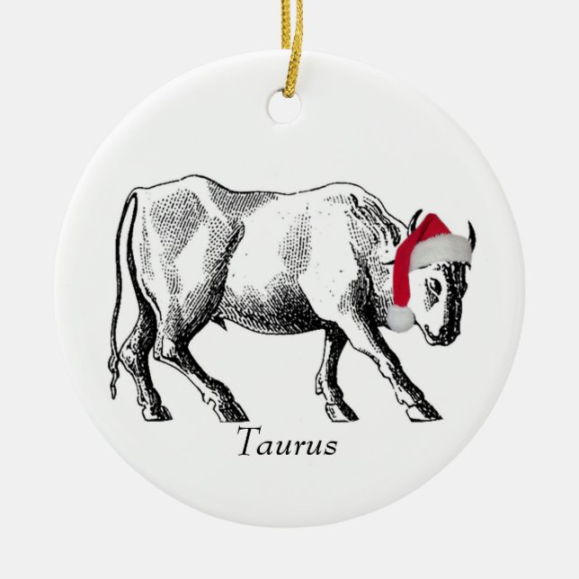 Taurus Zodiac Holiday Ornament (Front)