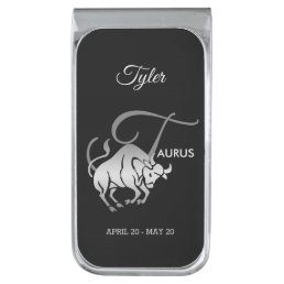 Taurus  ♉ - Zodiac Horoscope Silver Finish Money Clip