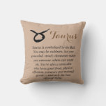 Taurus Zodiac Horoscope Throw Pillow at Zazzle