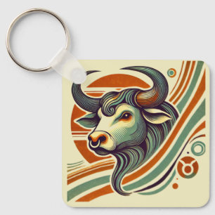 Taurus Zodiac Keychain Vintage Design