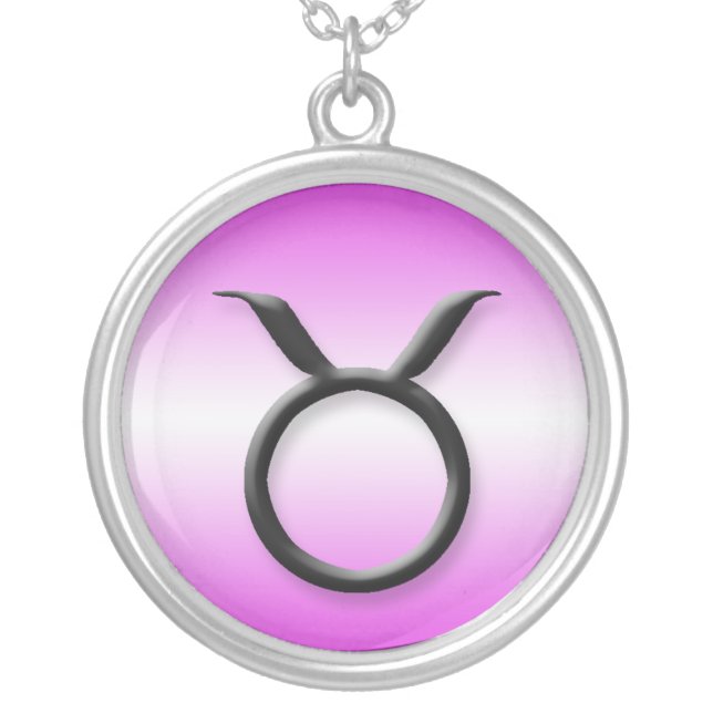 Taurus Zodiac Light Gradient Purple ~ Necklace (Front)