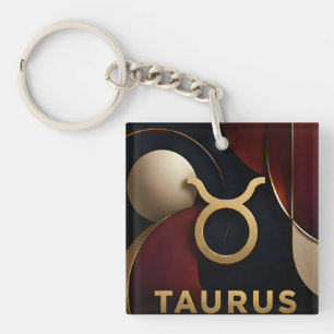 Taurus Zodiac Luxury Celestial Astrology Gift Keychain