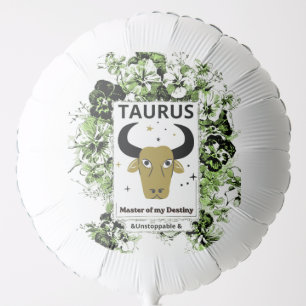 Taurus Zodiac Master of Destiny Floral Art Balloon