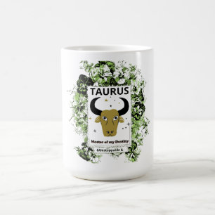 Taurus Zodiac Master of Destiny Floral Art Coffee Mug