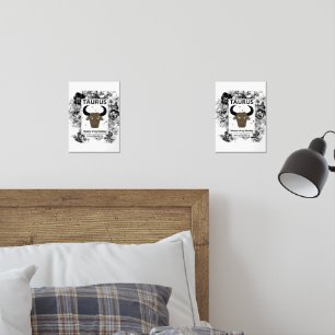 Taurus Zodiac Master of Destiny Floral Art Wall Art Sets